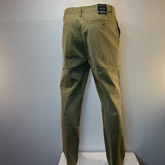 NAUTICA Men's Tuscan Tan Tailored Fit Beacon Khaki Pants - Size 33W x 31L - NWT - Picture 6 of 6